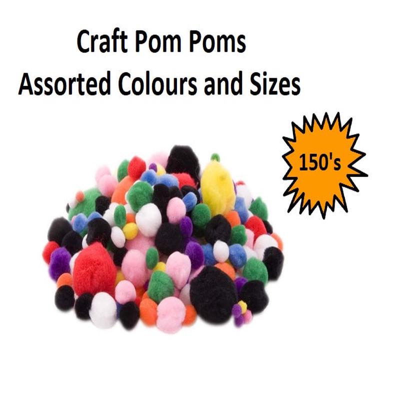 Pom Poms - Assorted - 150pcs