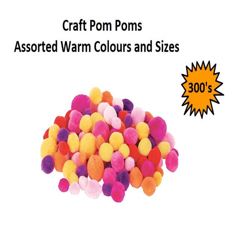 Pom Poms - Warm Colours - 300pcs