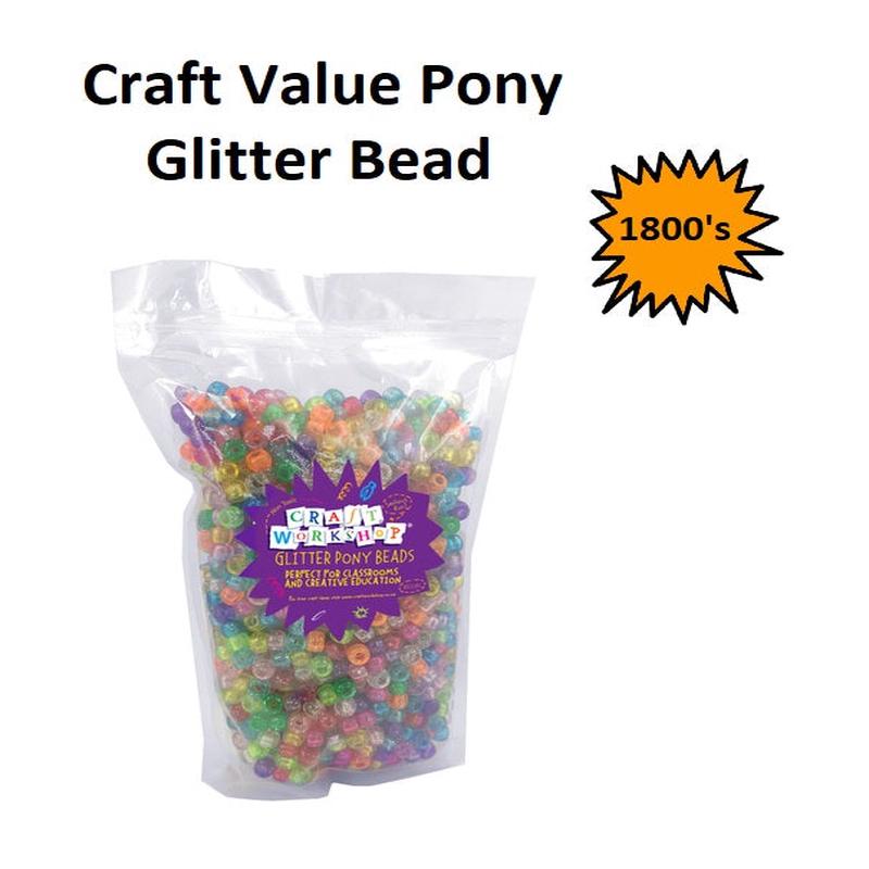 Pony Beads - Glitter (1800 pieces)