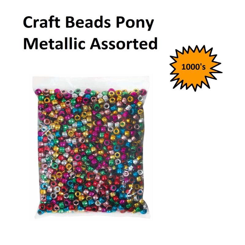 Pony Beads - Metallic (1,000 pieces)