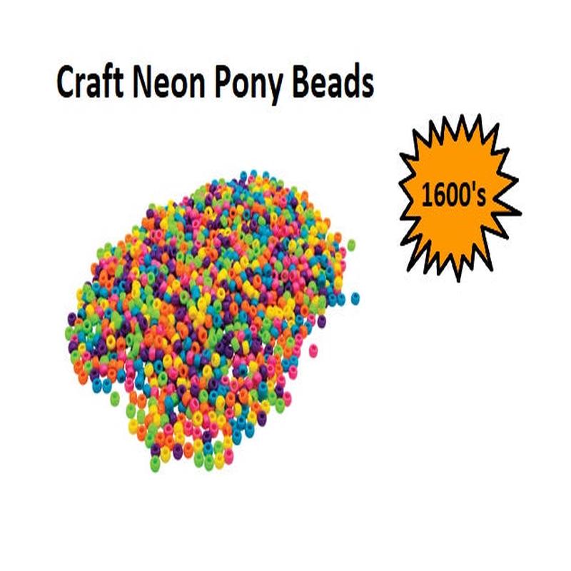 Pony Beads - Neon (1,600 pieces)