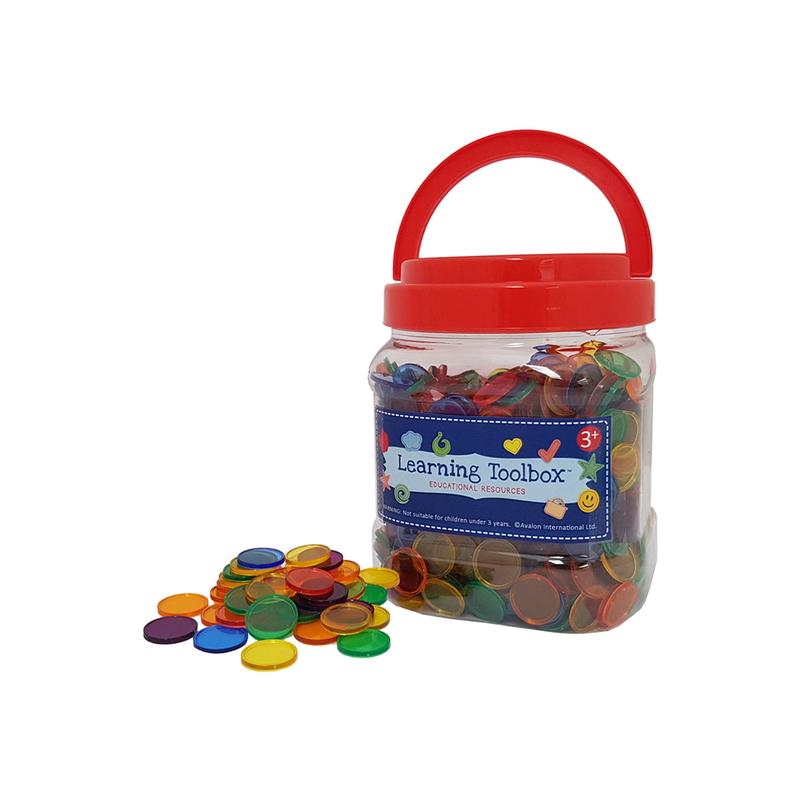 Transparent Plastic Counters - 6 Colours 1000pcs