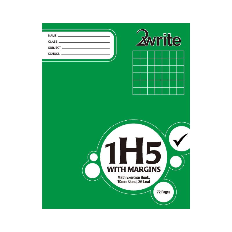 1H5 - Exercise Book - 10mm Quad - With Margin