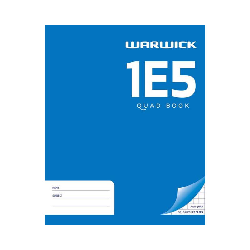 1E5 - Exercise Book - 7mm Quad (Warwick)