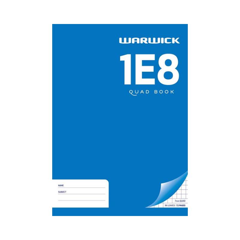 1E8 - Exercise Book - 7mm Quad (Warwick)