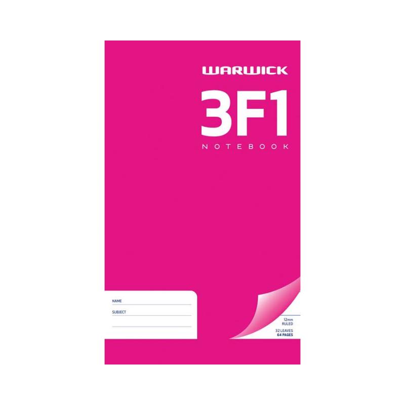 3F1 - Notebook - 12mm Lined (Warwick)