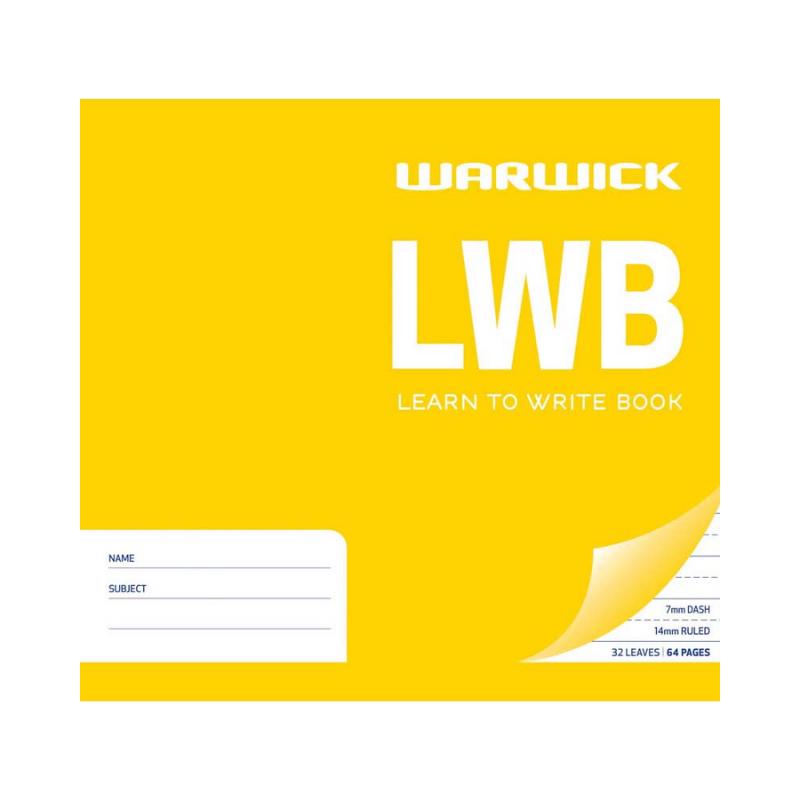 LWB (small) - Learn to Write Book - 14mm Lined/7mm Feint (Warwick)