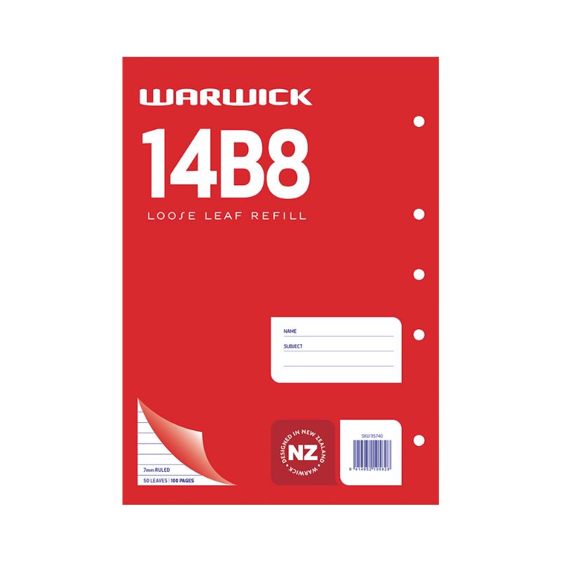 14B8 - A4 Loose Leaf Refill - 7mm Lined (Warwick)