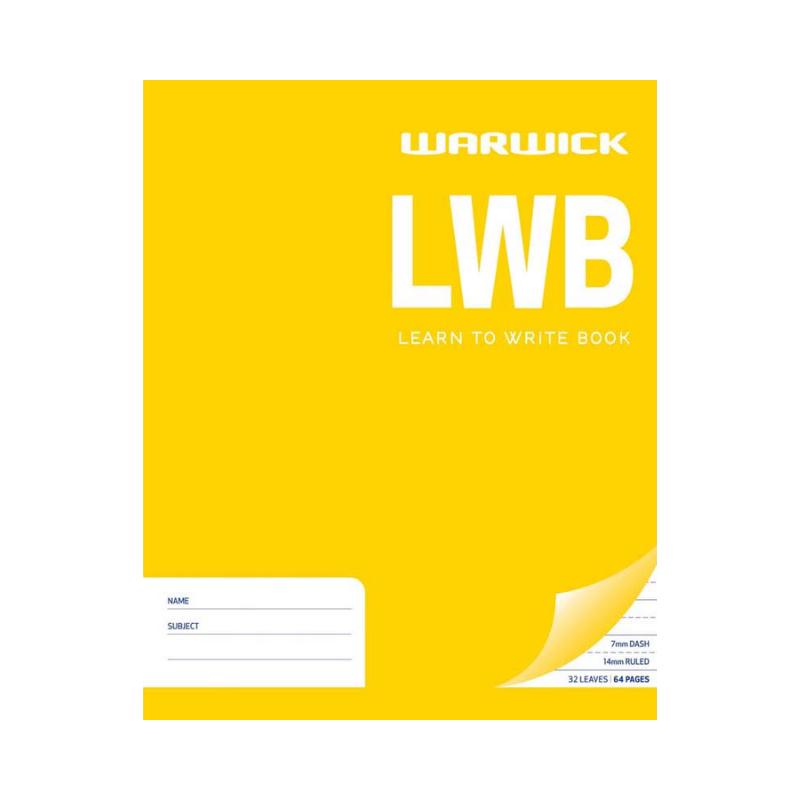 LWB (large) - Warwick Learn to Write Book - 14mm Lined/7mm Feint (Warwick)