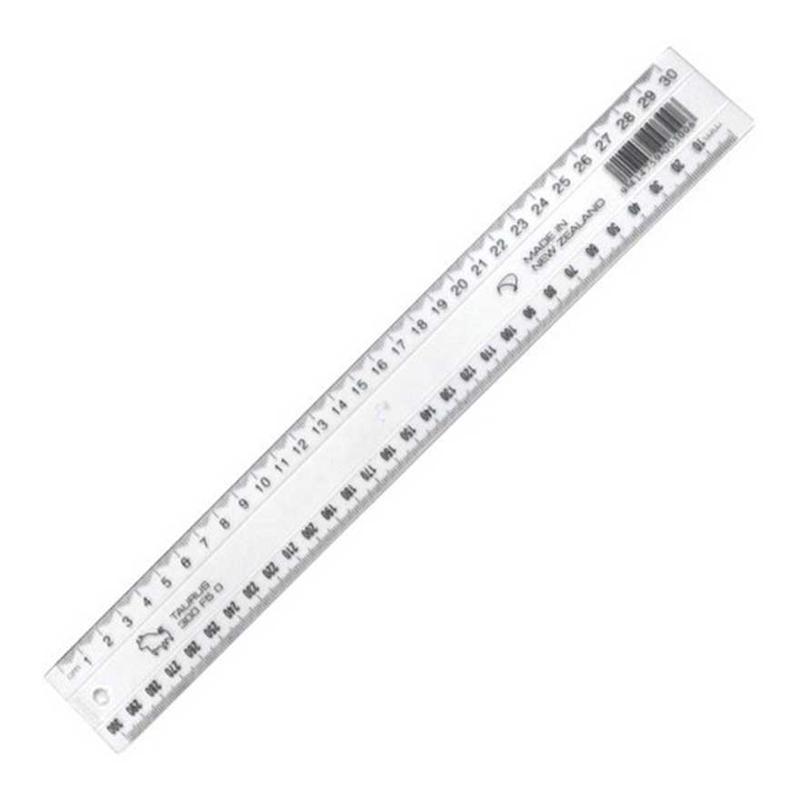Plastic Rulers 30cm White (Taurus)