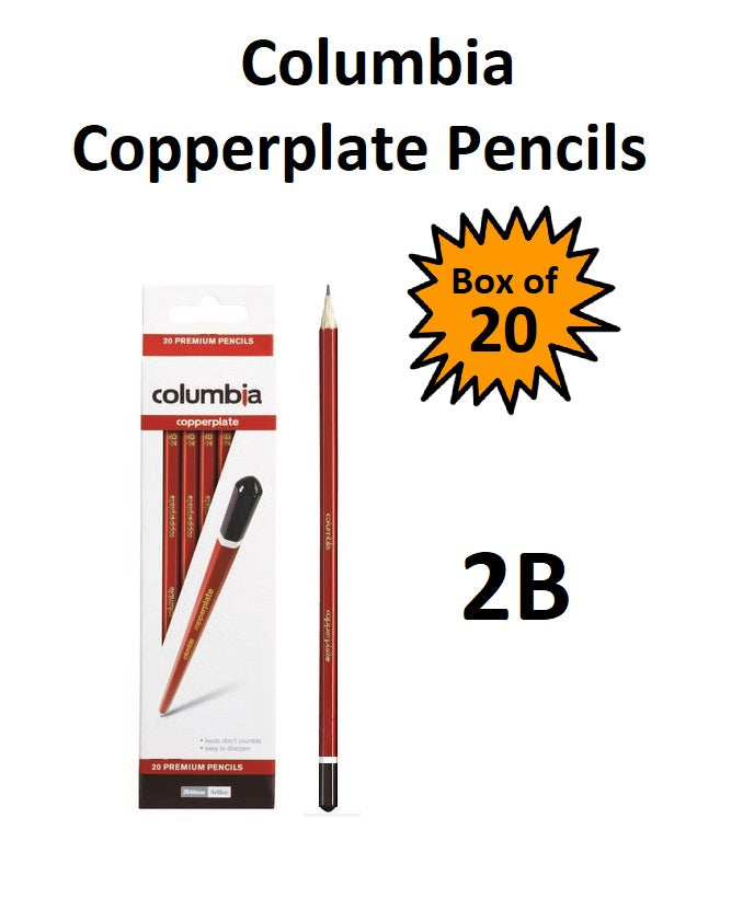 Columbia Copperplate Pencils - Box of 20 - 2B