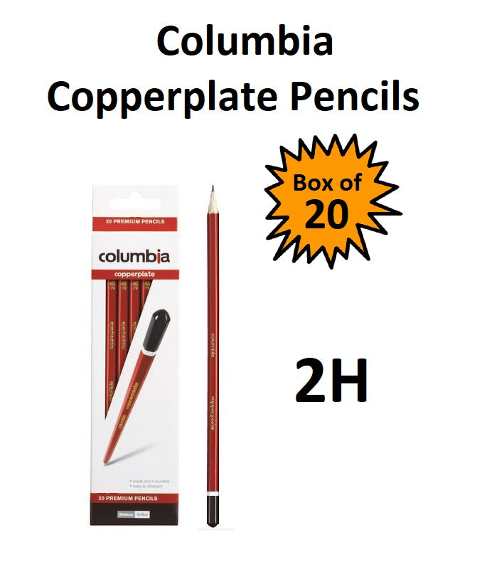 Columbia Copperplate Pencils - Box of 20 - 2H