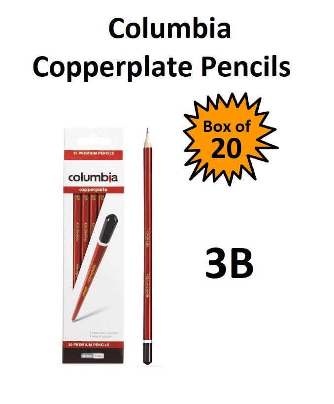 Columbia Copperplate Pencils - Box of 20 - 3B