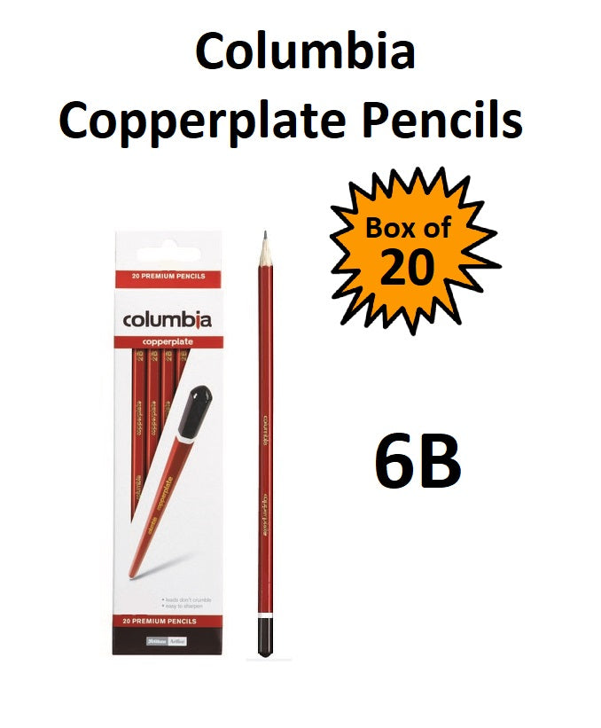 Columbia Copperplate Pencils - Box of 20 - 6B