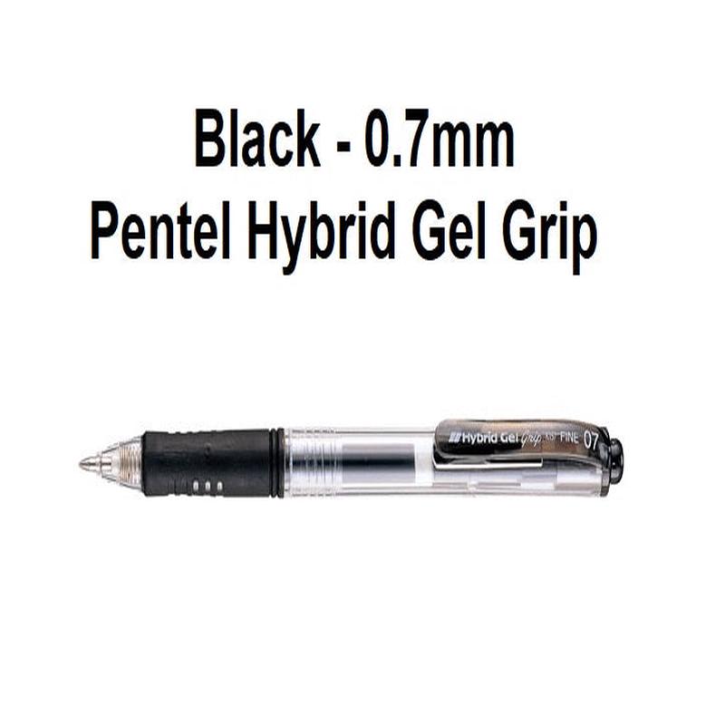 Black - Pentel Hyper G Gel Pen 0.7mm