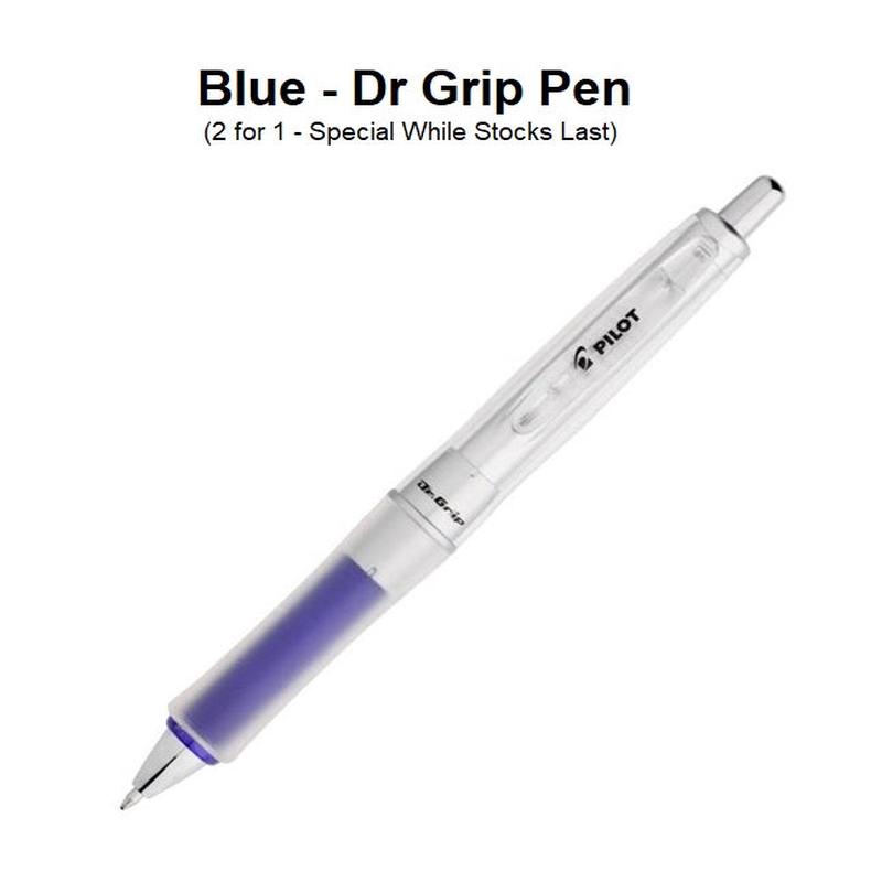 Blue - Dr Grip Pen (2 for 1 - Special While Stocks Last)