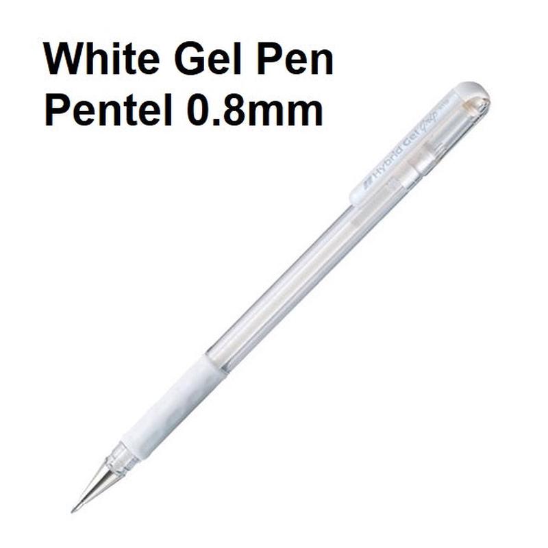 Gel Pen - White (single) Pentel 0.8mm