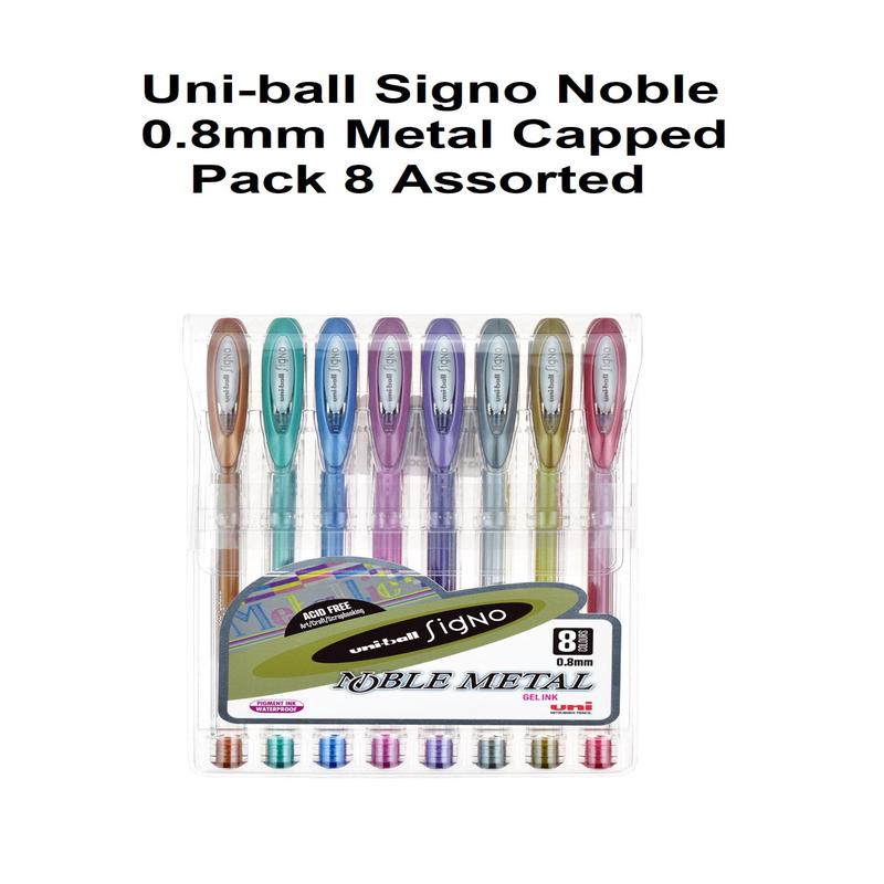 Metallic Gel Pens (Set of 8) - Uni Signo Nobel Gel Pens