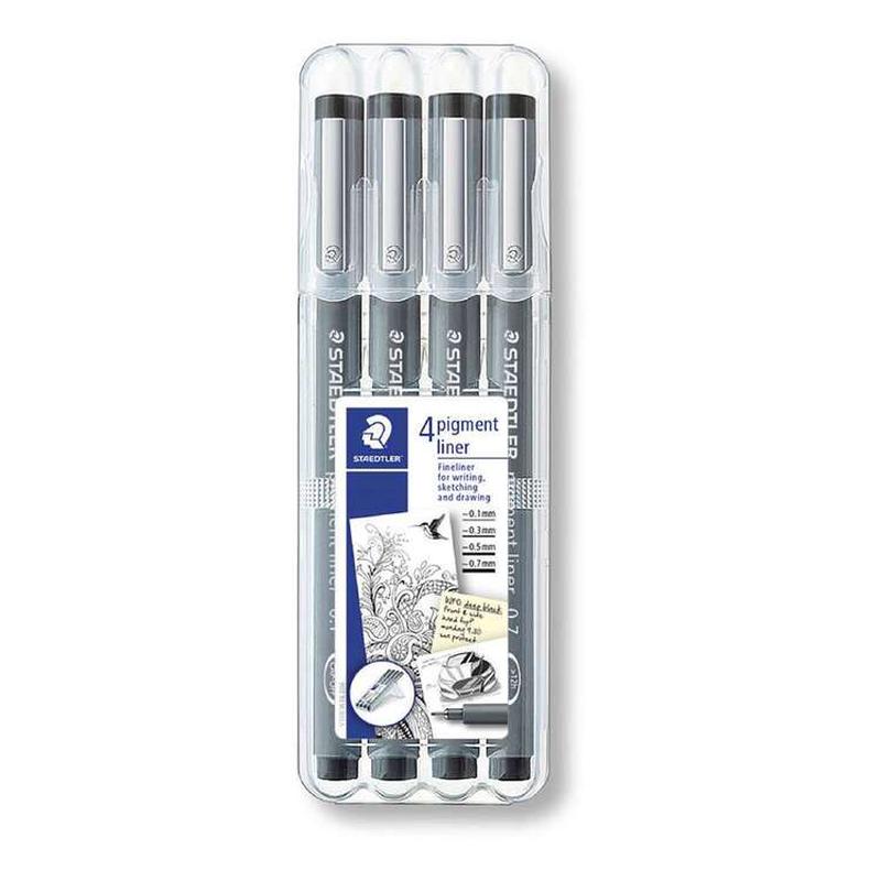 Set of 4 Black - Staedtler Pigment Liner Pens