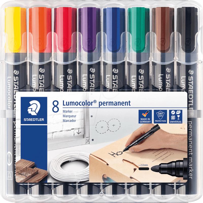 Set of 8 - Bullet Tip Staedtler Permanent Markers