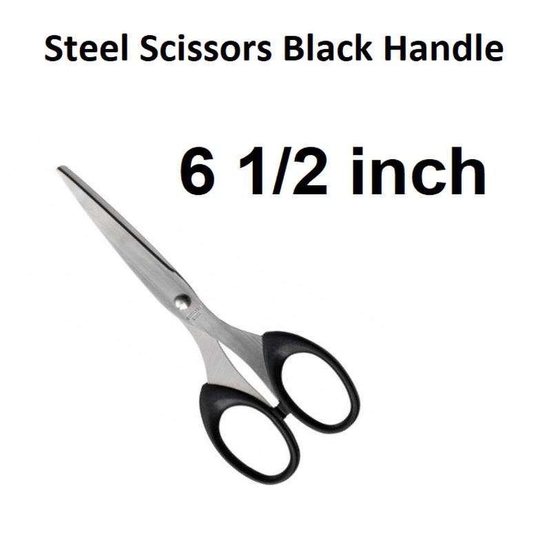 6 inch - Steel Scissors Black Handle