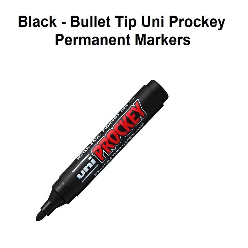 Black - Bullet Tip Uni Prockey Permanent Markers