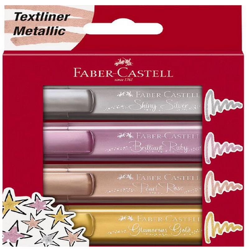 Set of 4 Metallic - Faber Castell Textliner Highlighters