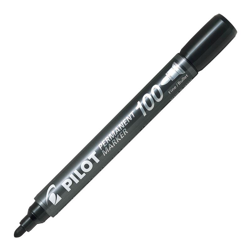Black - Bullet Tip Pilot SCA 100 Permanent Marker