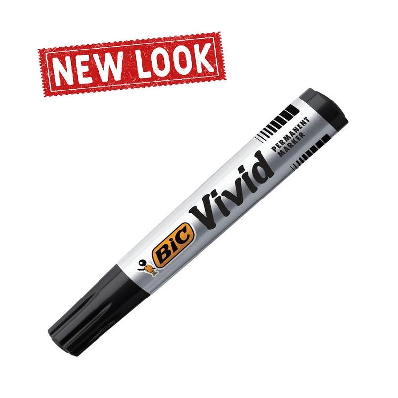 Black - Fine Tip Bic Ecolutions Vivid Permanent Markers