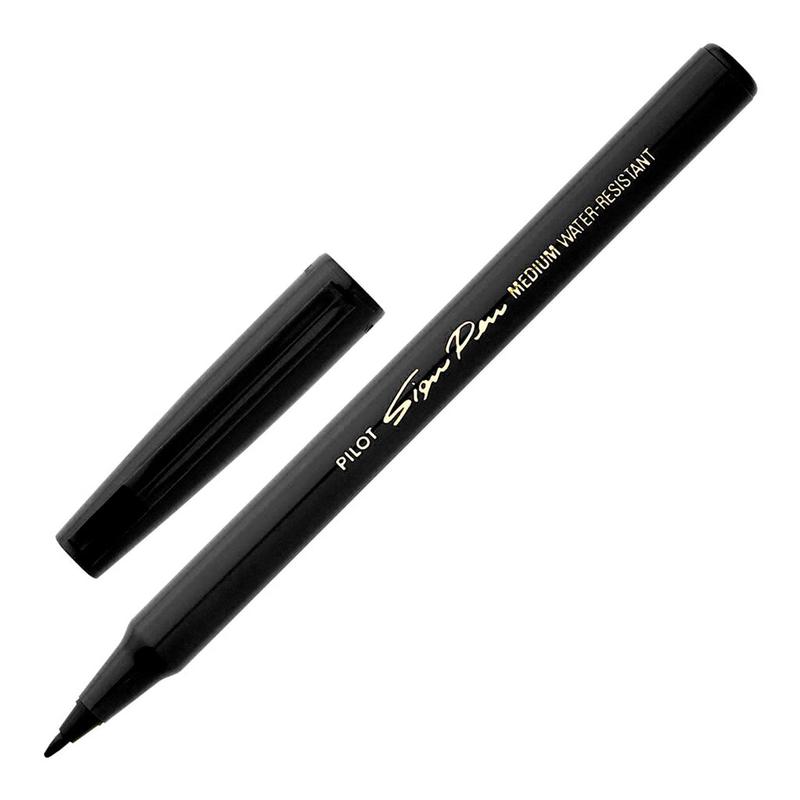 Black - Pilot Sign Pen - Fibre Tip 0.6mm