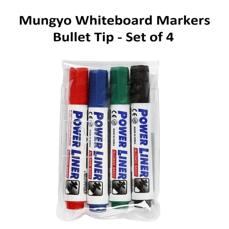 Set of 4 - Bullet Tip Mungyo Whiteboard Markers