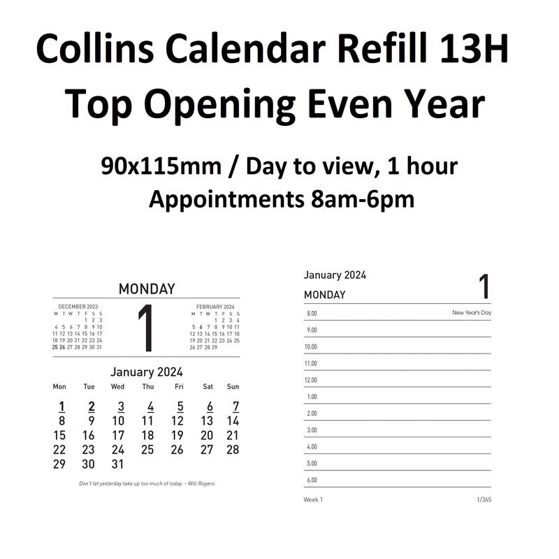 13H Desk Calendar Refill - Top Opening
