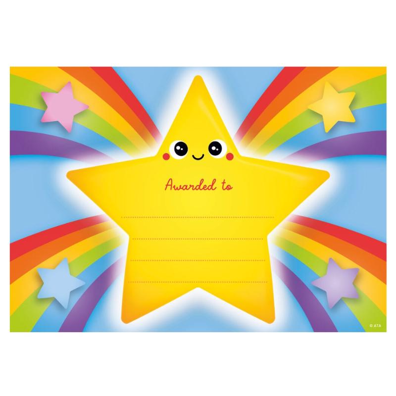 Rainbow Star - Certificates (Pack of 200)