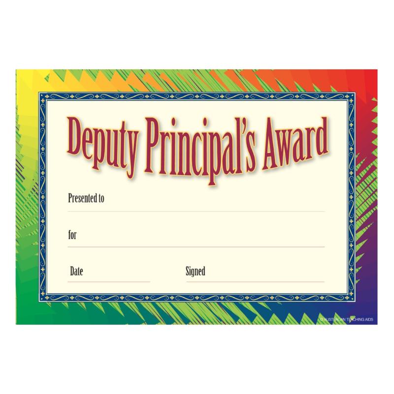 Deputy Principal's Award Style B - Certificates (Pack of 200)