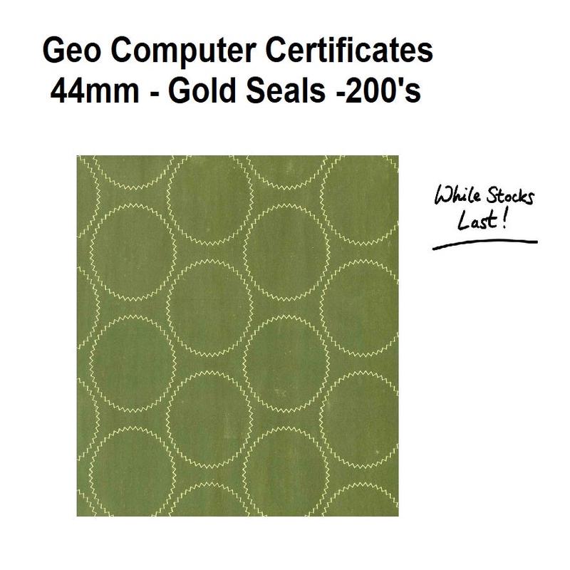 Geo Computer Certificates - 44mm - Gold Seals -200's