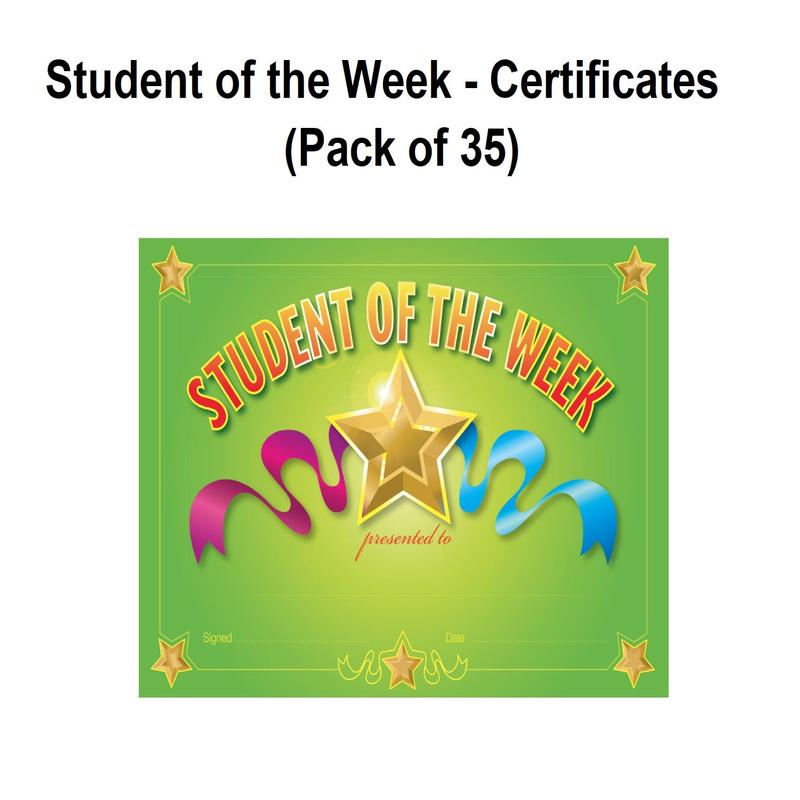 Student of the Week (Star) - Certificates (Pack of 35)