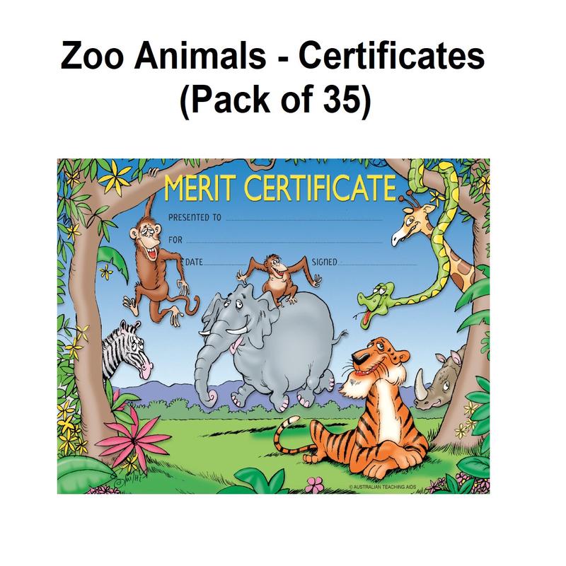 Zoo Animals - Certificates (Pack of 35)