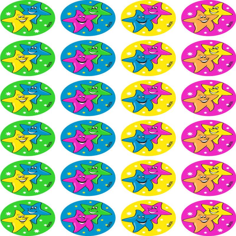 Stars - Fluoro Merit Stickers (Pack of 96)