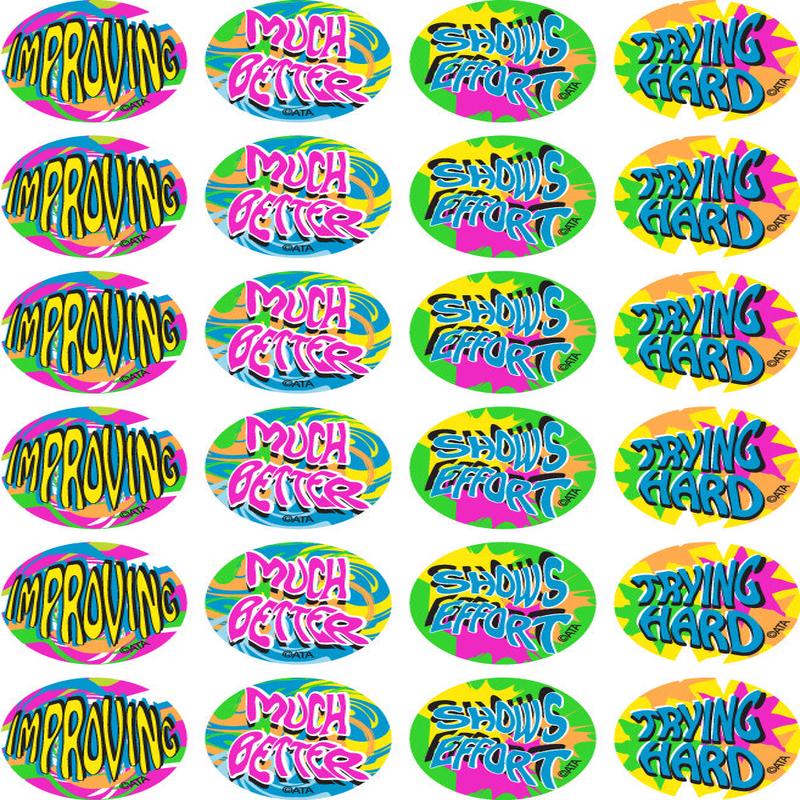 Encouragement - Fluoro Merit Stickers (Pack of 96)