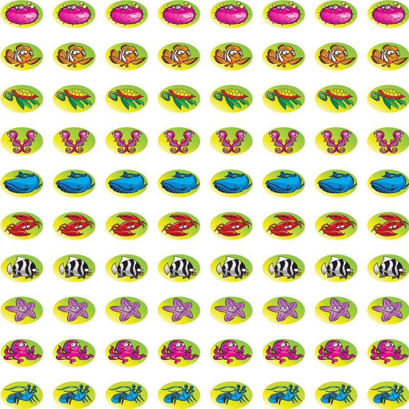 Sea Creatures/Marine - Dynamic Merit Stickers (Pack of 800)