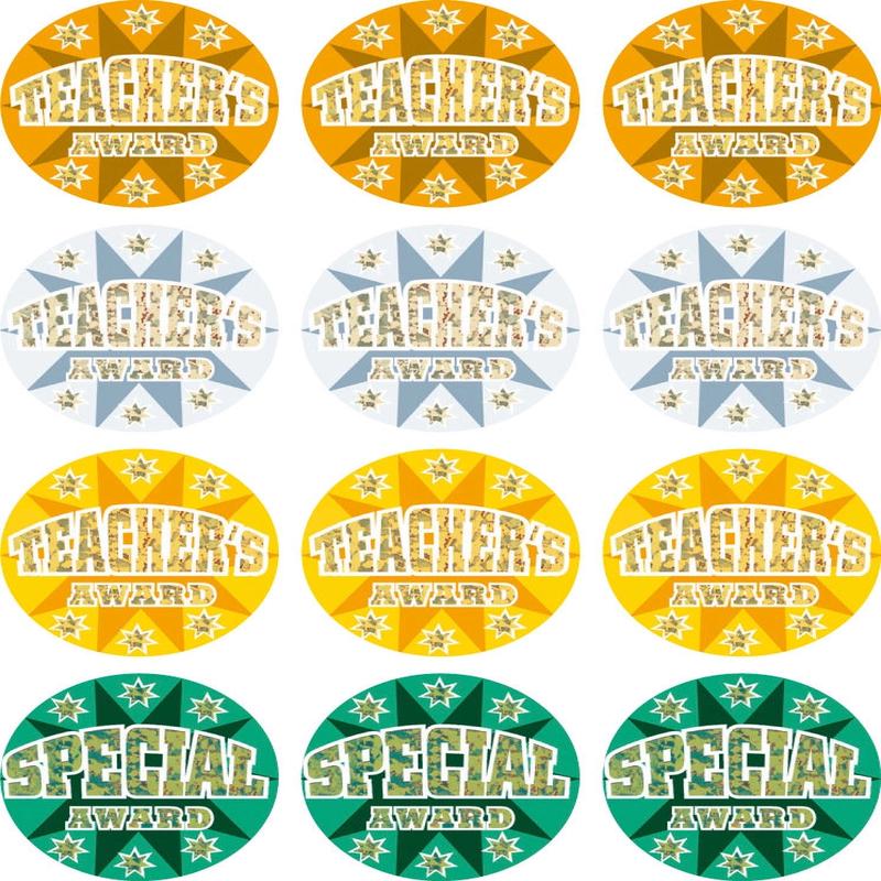 Teacher's Award -Holographic Merit Stickers (Pack of 48)