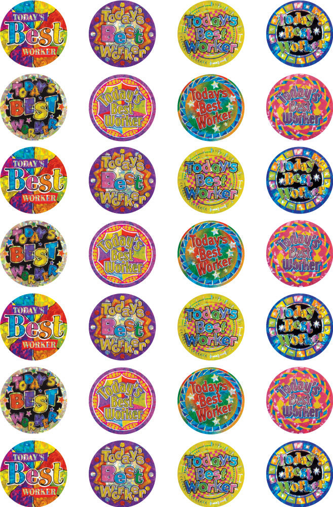 Today's Best Worker - Laser Merit Stickers (Pack of 84)