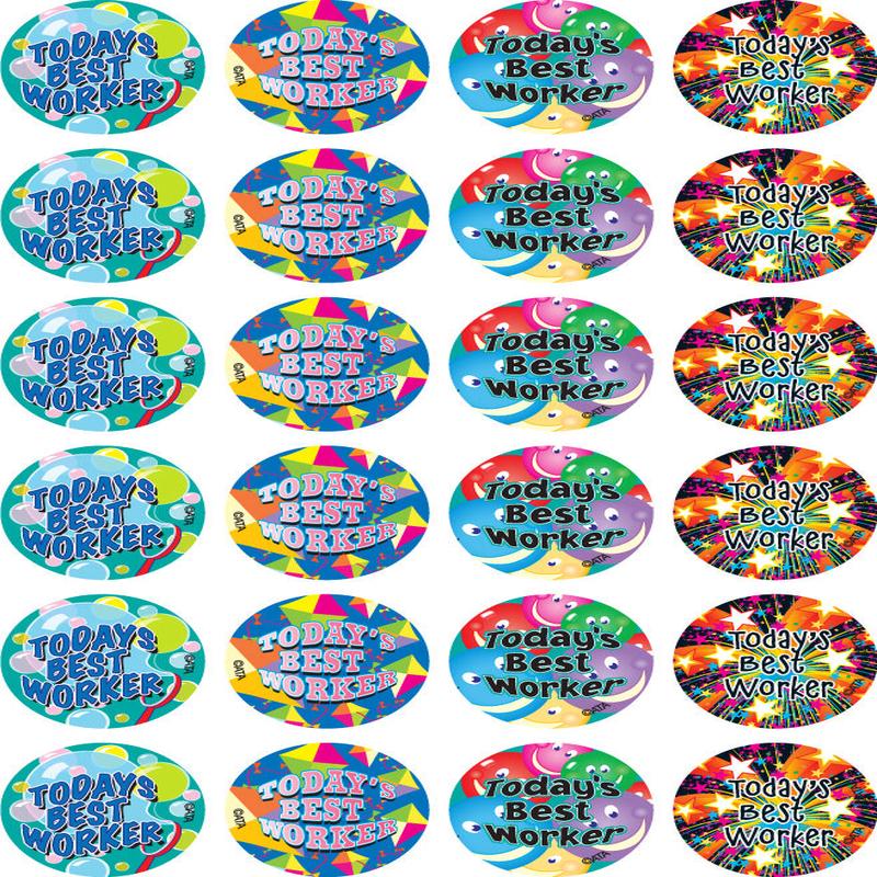 Today's Best Worker - Merit Stickers (Pack of 96)