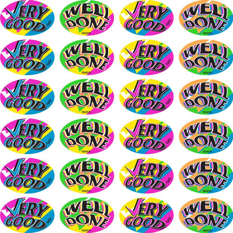 Very Good/Well Done - Fluoro Merit Stickers (Pack of 96)