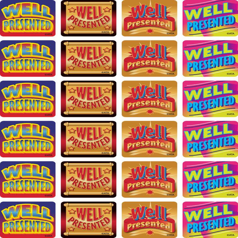 Well Presented - Metallic Merit Stickers (Pack of 96)