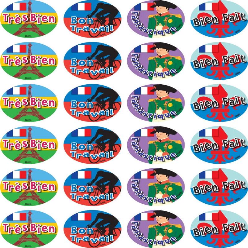 French - Language Merit Stickers (Pack of 96)