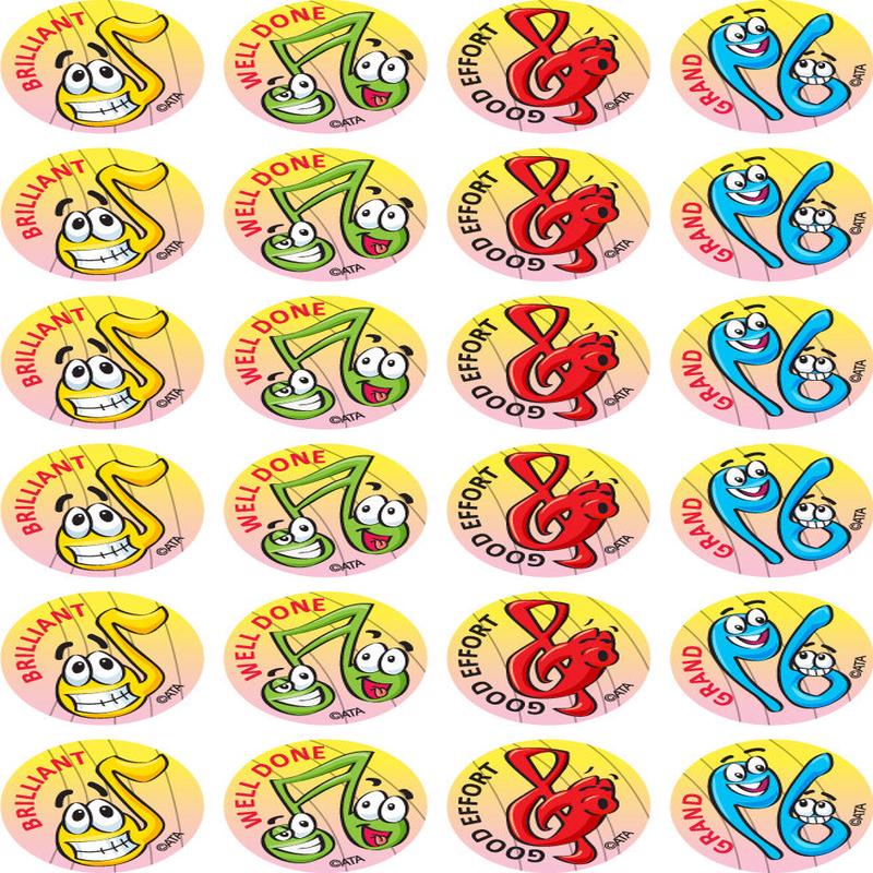 Music - Merit Stickers (Pack of 96)