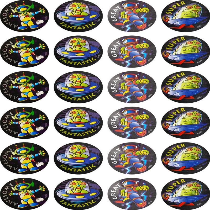 Alien Invaders - Metallic Merit Stickers (Pack of 96)
