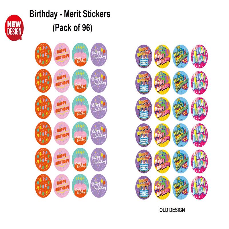 Birthday - Merit Stickers (Pack of 96)
