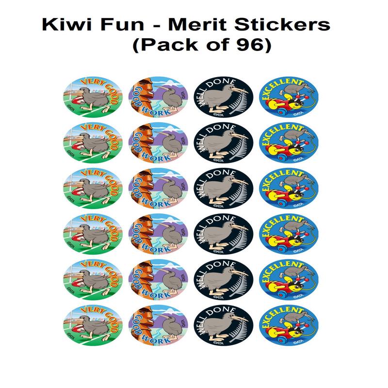 Kiwi Fun - Merit Stickers (Pack of 96)